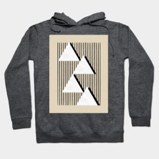 Triangles B&W Stripes - Abstract Hoodie